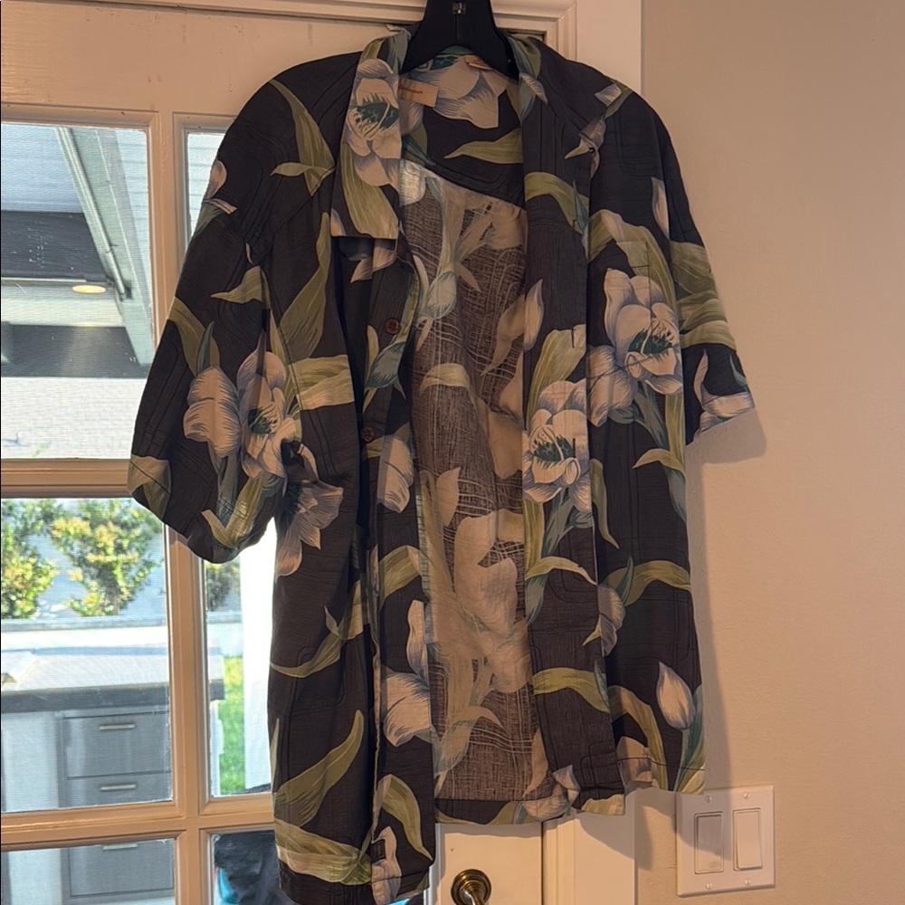 Tommy Bahama Blue and Green Floral Shirt